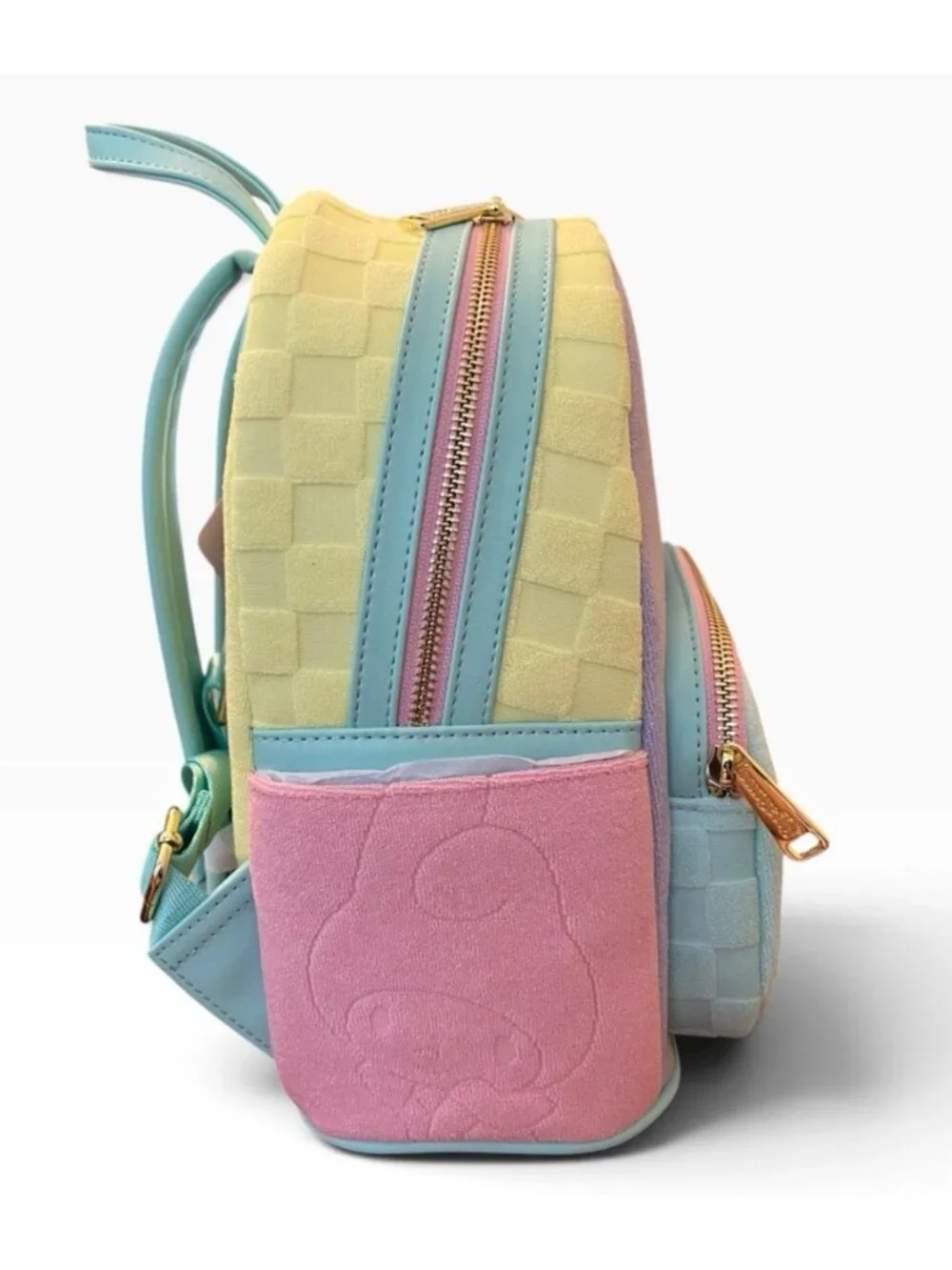 Loungefly SDCC Hello Kitty & Friends Color Block Terry Cloth Mini Backpack NWT